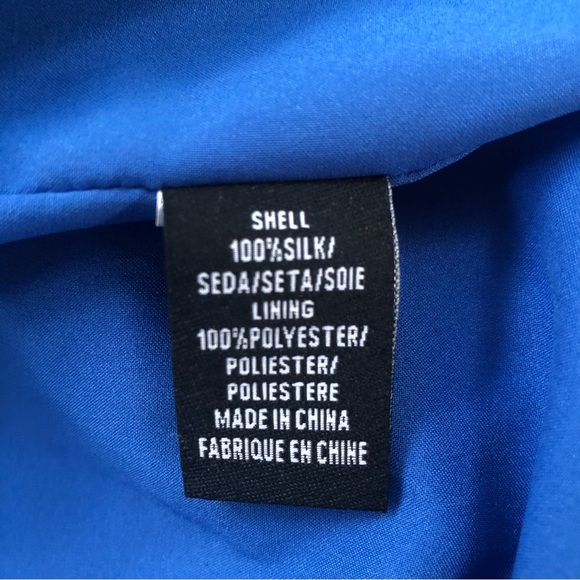 NWT Tibi Silk Royal Blue Ruffle Blouson Sleeveless Mini Formal Dress Size 8 - Picture 10 of 11